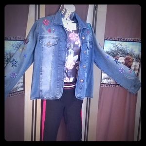 DIANE GILMAN DG2 EMBELLISHED STRETCH DENIM JACKET